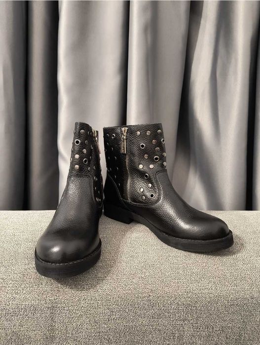 Ghete biker brand Twinset, piele interior/exterior, marimea 35