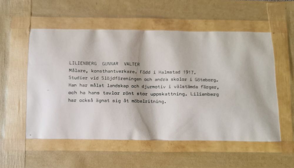 Антикварна картина в рамка и паспарту УОЛТЪР ЛИЛЕНБЕРГ „ПТИЦИ НА КЛОН“
