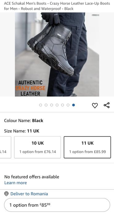 Cizme piele ghete  militare impermeabile mărimea 46 ACE SCHAKAL