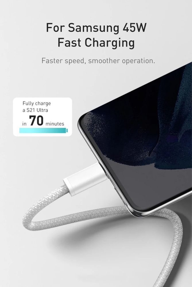 Плетено зарядно Apple Type C към Type C