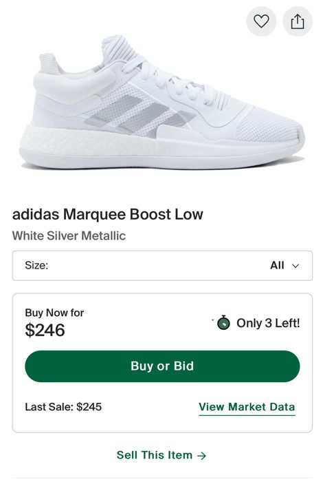 Маратонки ADIDAS MARQUEE Boost Low.Номер 45.5