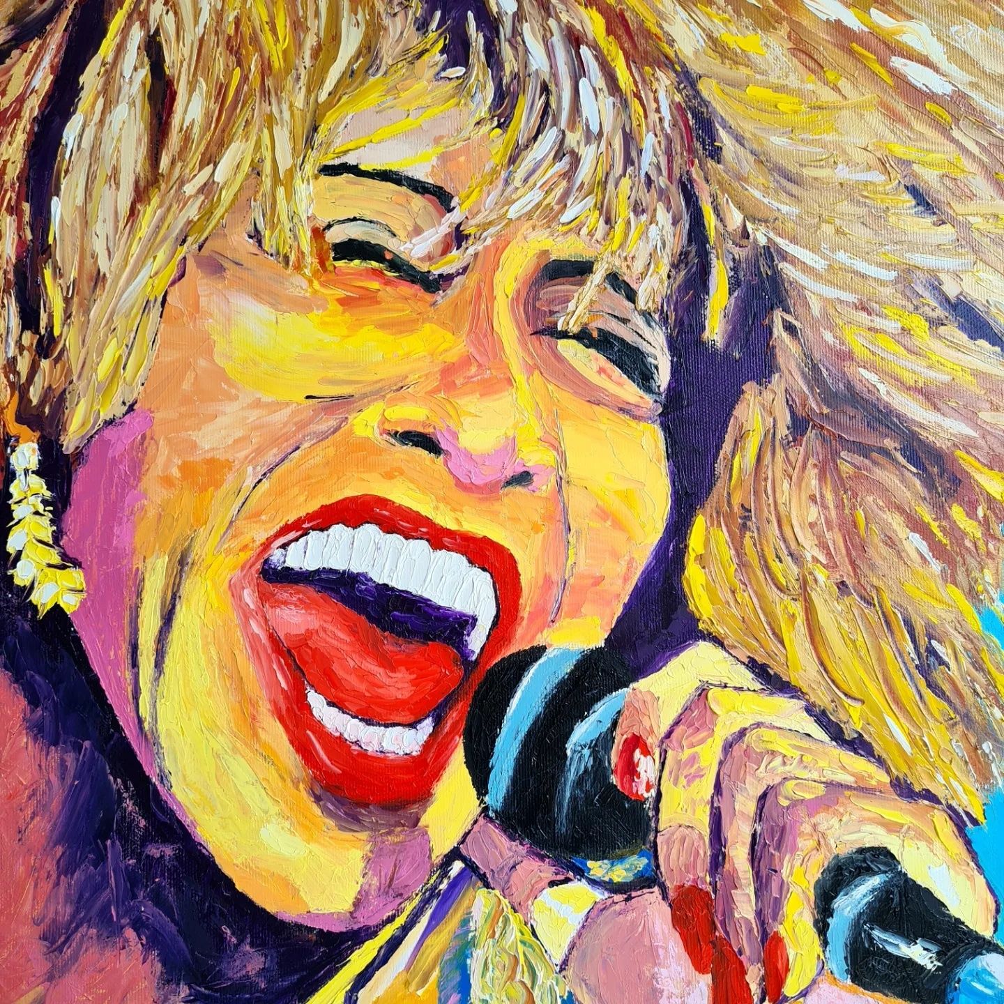 Тина, маслена картина, Pop Art Tina Turner, 65х65см