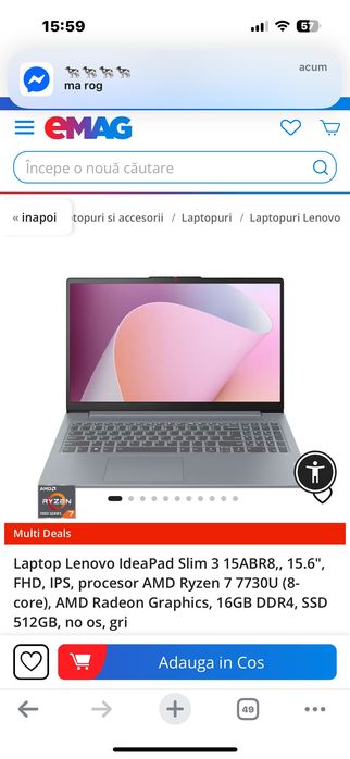 Lenovo IdeaPad Slim 3 15 abr8 amd ryzen 7 7730u