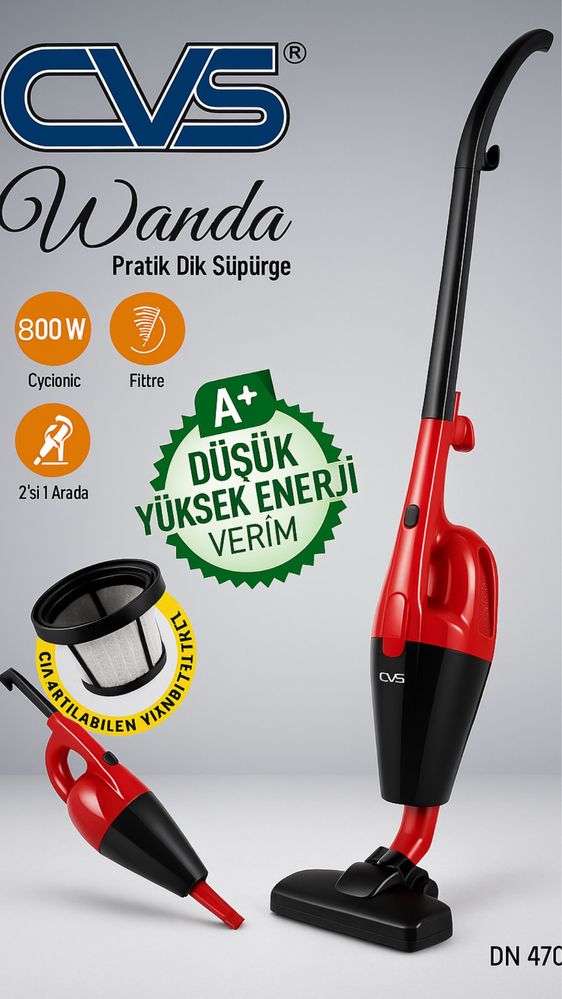 Вертикальный пылесос CVS Wanda DN-4705 — мощный, легкий, удобный!