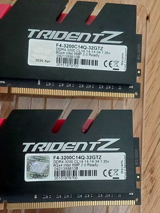 32GB DDR G.Skill TridentZ, 3200Mhz, CL14