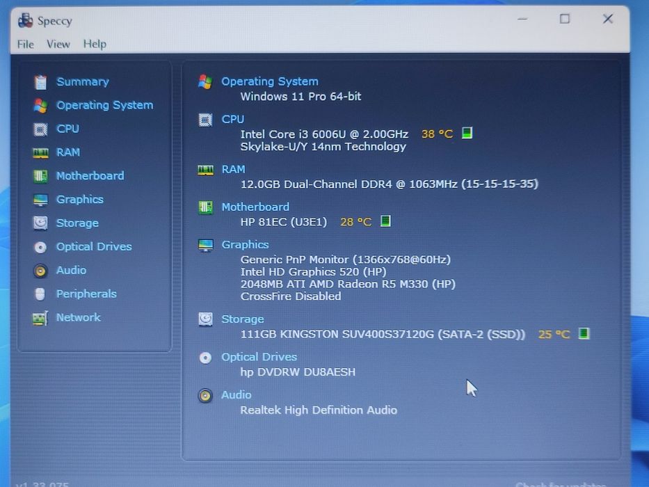 Laptop Gaming HP 15 - i3-6006u/ 12gb ddr4/ SSD/ Video R5-M330