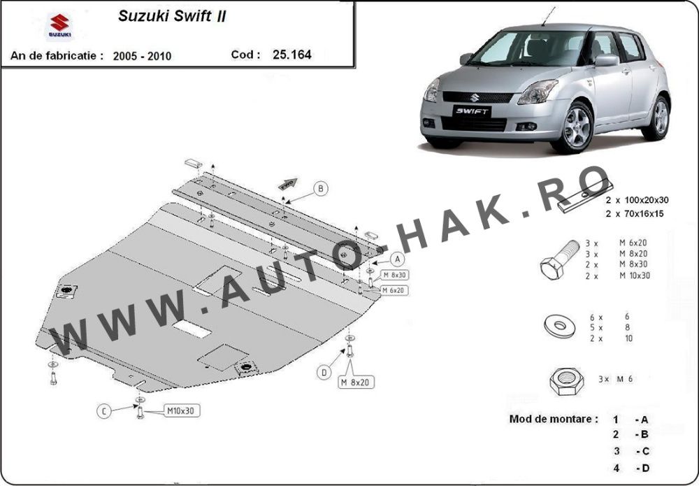 Scut motor metalic Suzuki Swift 2005-2010