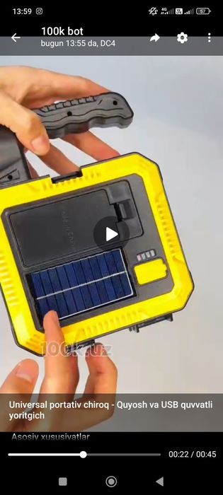 Universal portativ chiroq - Quyosh va USB quvvatli yoritgich

 Asosiy