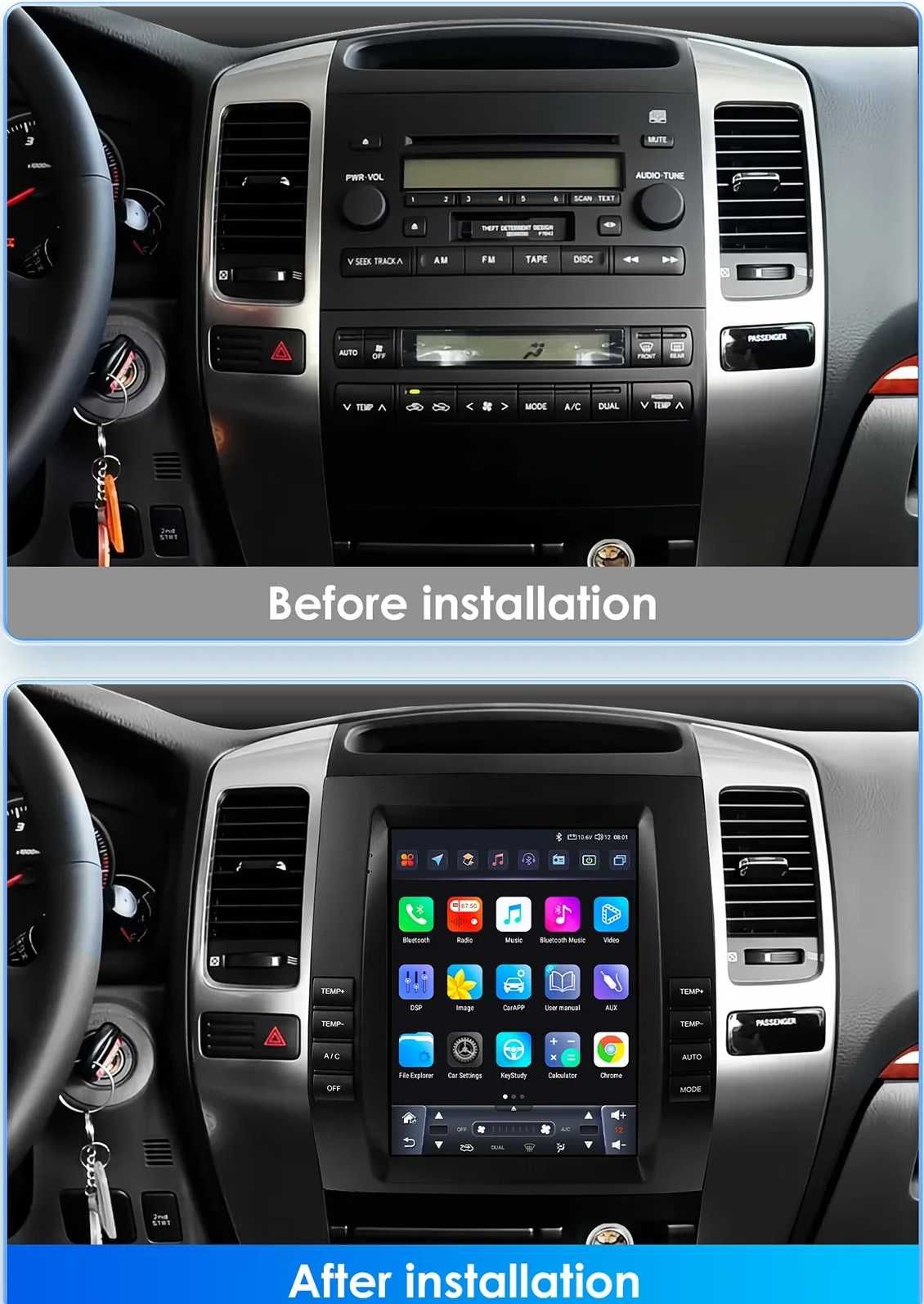 Land Cruiser Prado 120 2002 - 2009 9.7" Мултимедия Навигация Android
