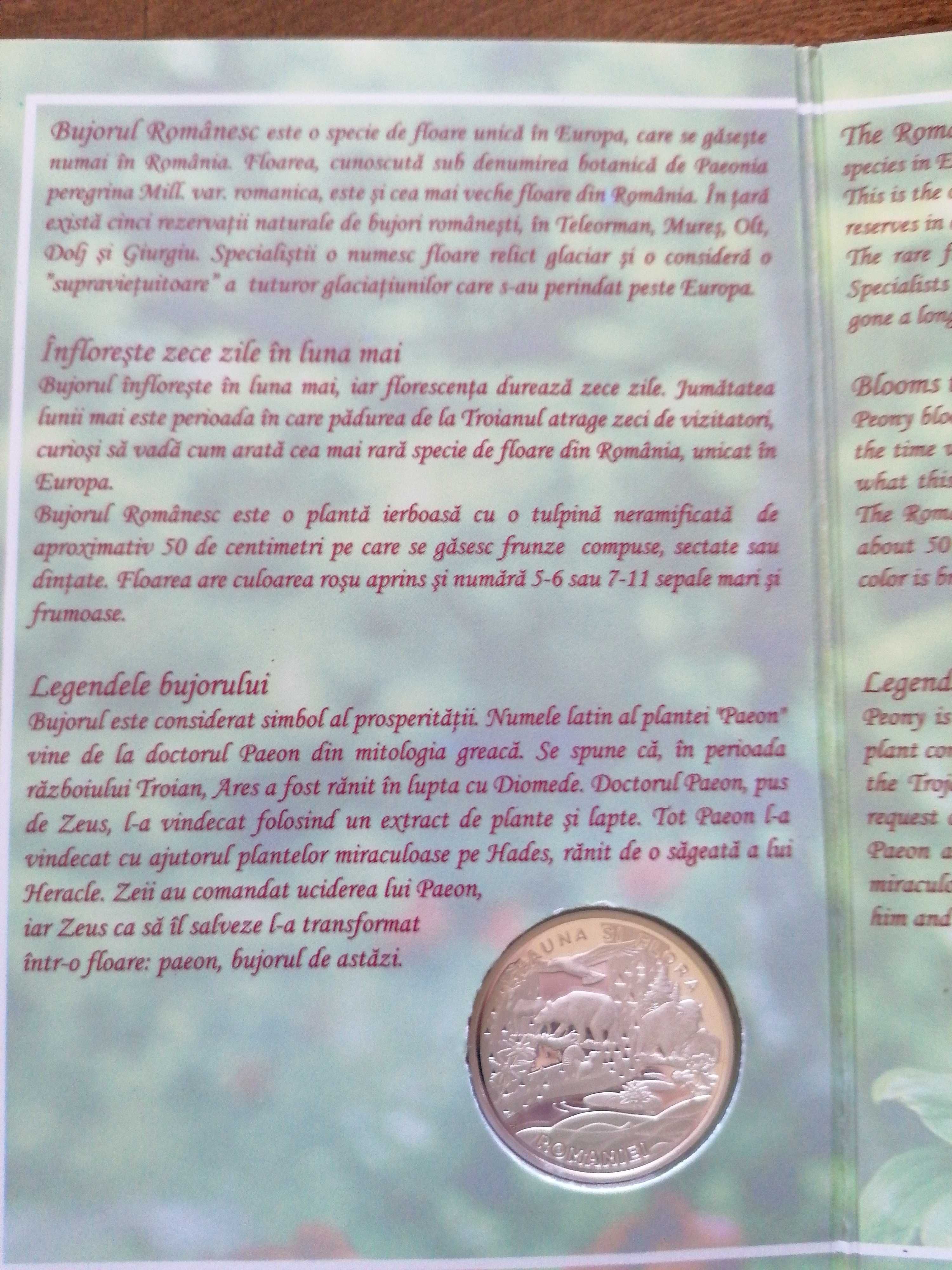 Moneda colecție Bujorul Romanesc