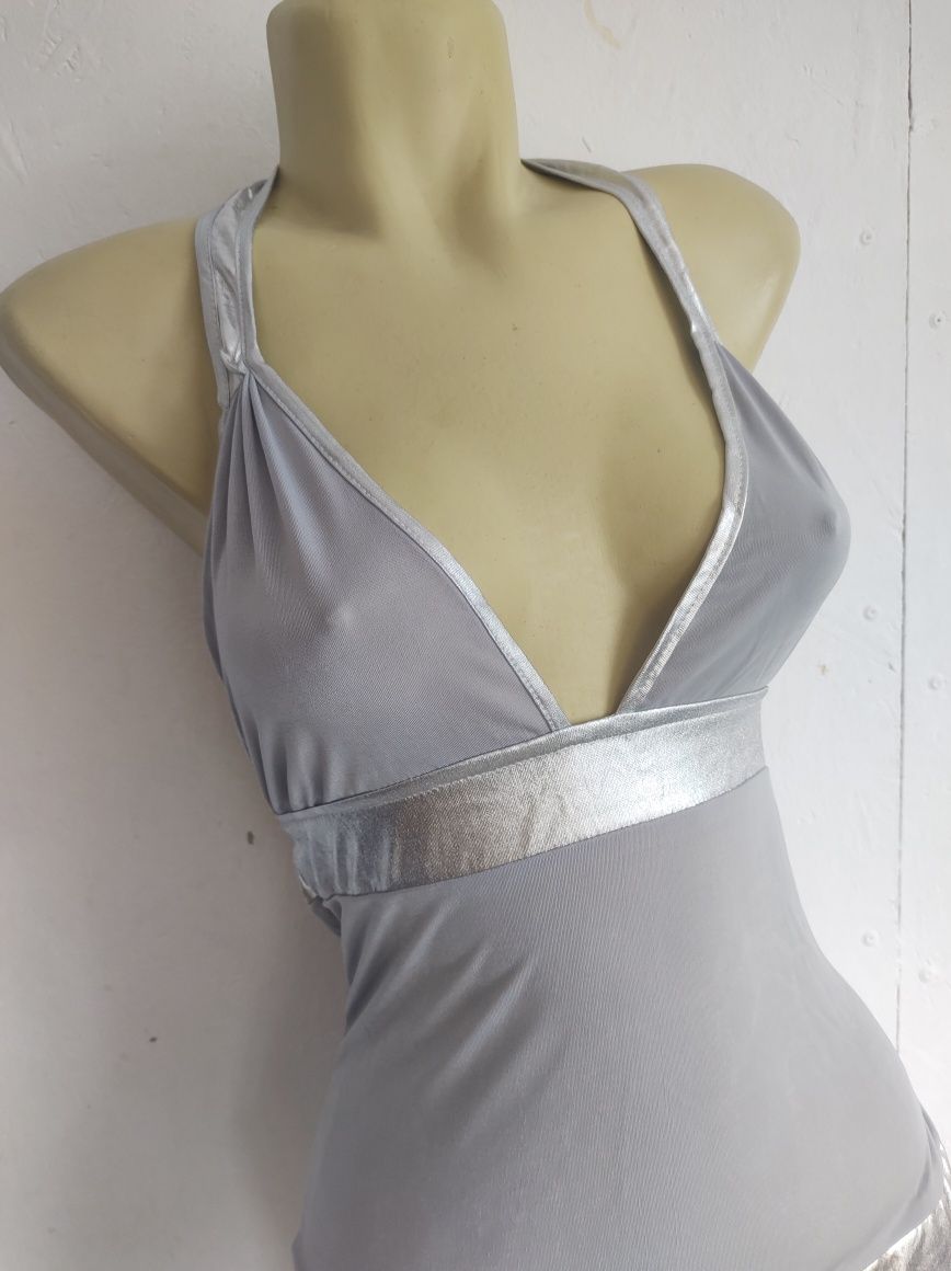 Rochie Sexy Argintie transparenta  XS S M L