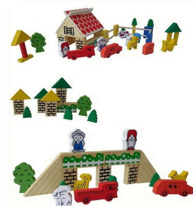 Дървен конструктор къща / дървени играчки на woodentoys.olx.bg