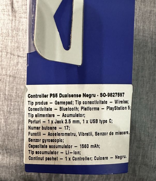 Controller Wireless PlayStation 5 (PS5) DualSense, Midnight Black