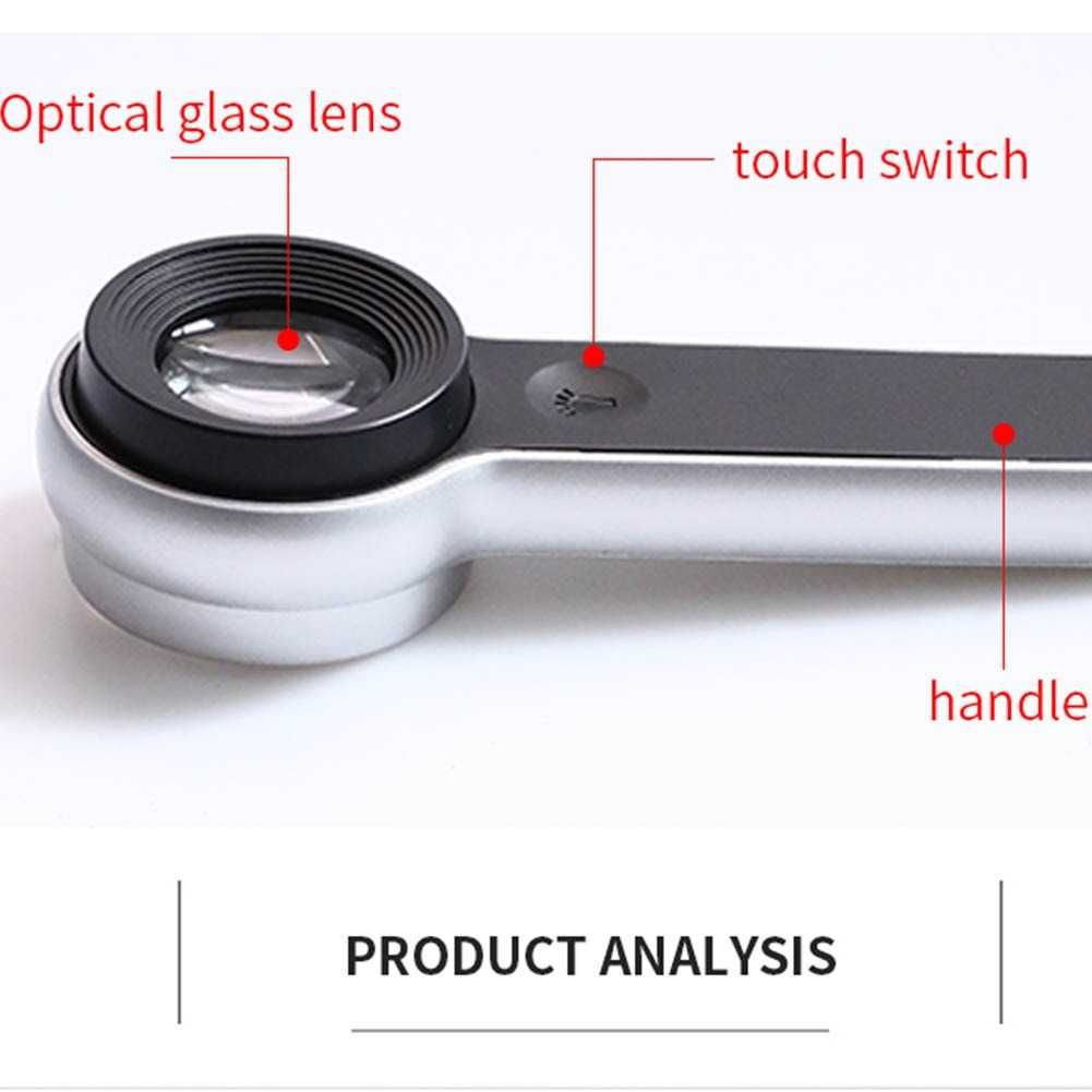 8066, Преносима лупа с UV и ЛЕД осветление, 10х увеличение