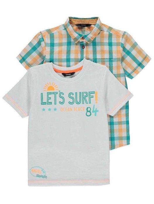 SET Camasa + Tricou, 2-3 ani (92 -98 cm), George ASDA
