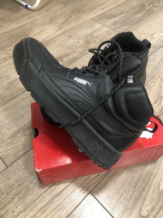 Кожени зимни високи маратонки Puma за момче