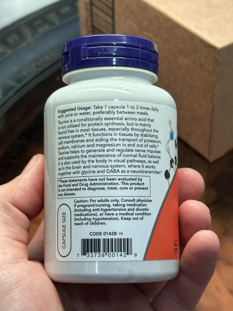 Now Taurine 1000 mg 100 капсул
