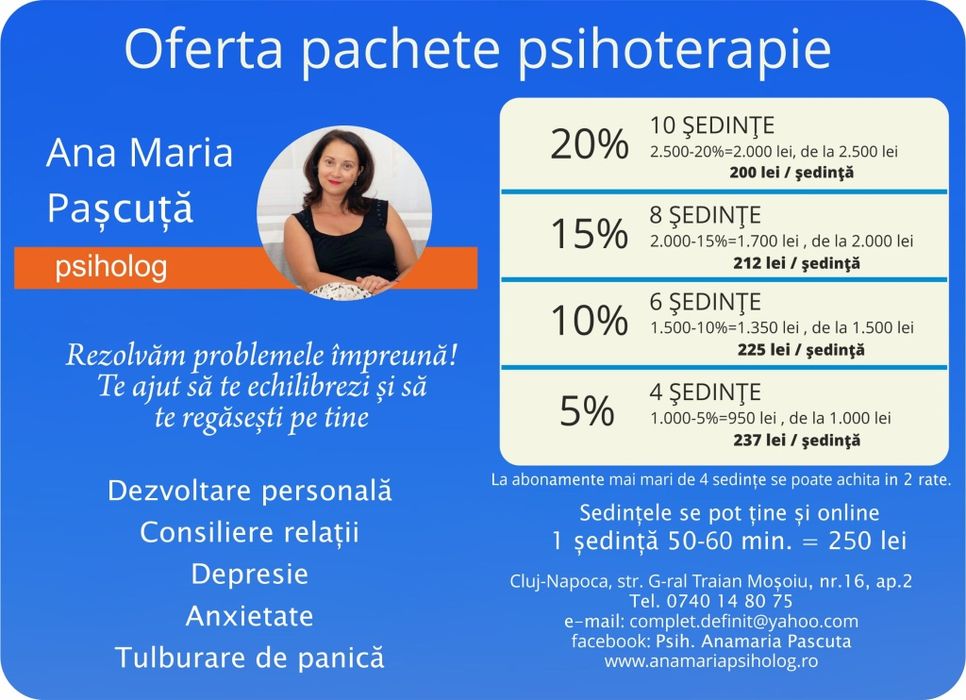 Consiliere psihologică și psihoterapie CBT