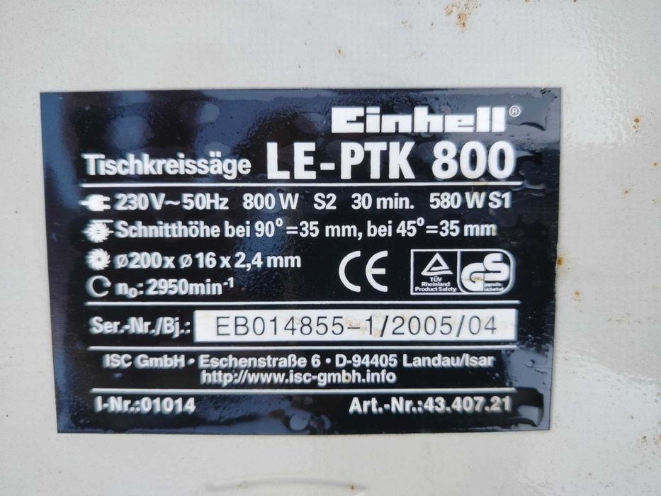 Настолен  EINHELL LE-PTK 800 Germany