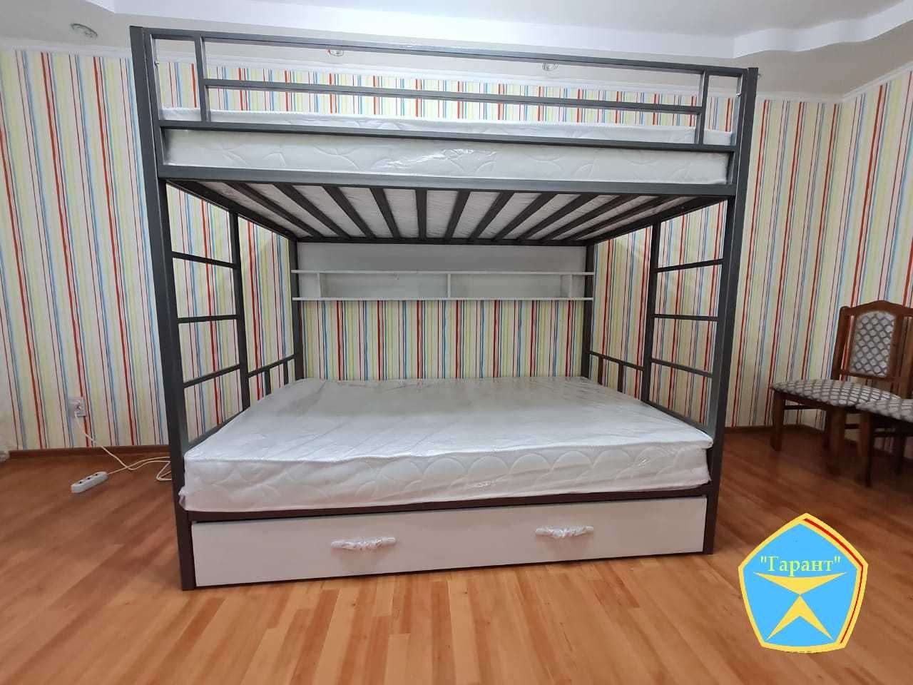 Двухъярусная металлическая кровать (двухярусная). Доставка бесплатно