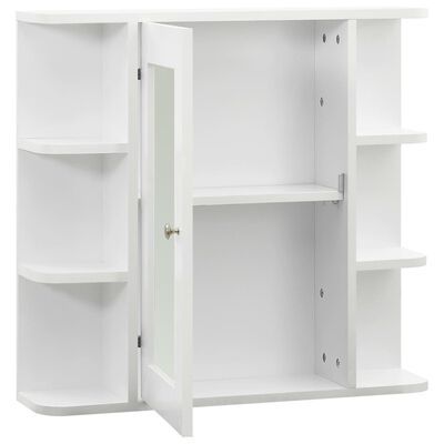 vidaXL Dulap de baie cu oglindă, alb, 66x17x63 cm, MDF