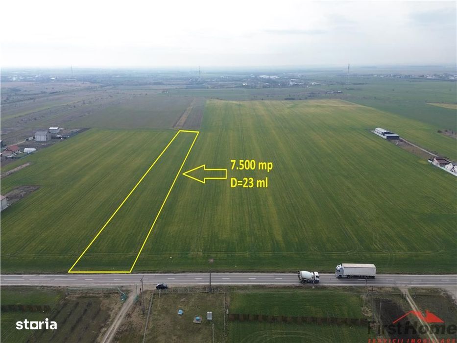 Teren intravilan 7.500 mp, D=23 ml, STRADA PRINCIPALA,zona ONASIS