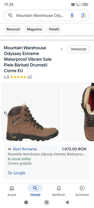 Mountain Warehouse Odyssey Extreme Waterproof, Vibram Sole Piele Bărba