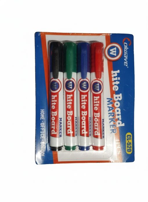 Маркер Colwave , 4 шт, красный, синий, зеленый, чёрный