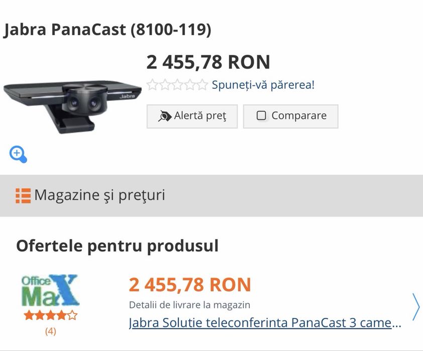 Camera web profesionala Jabra panacast 180