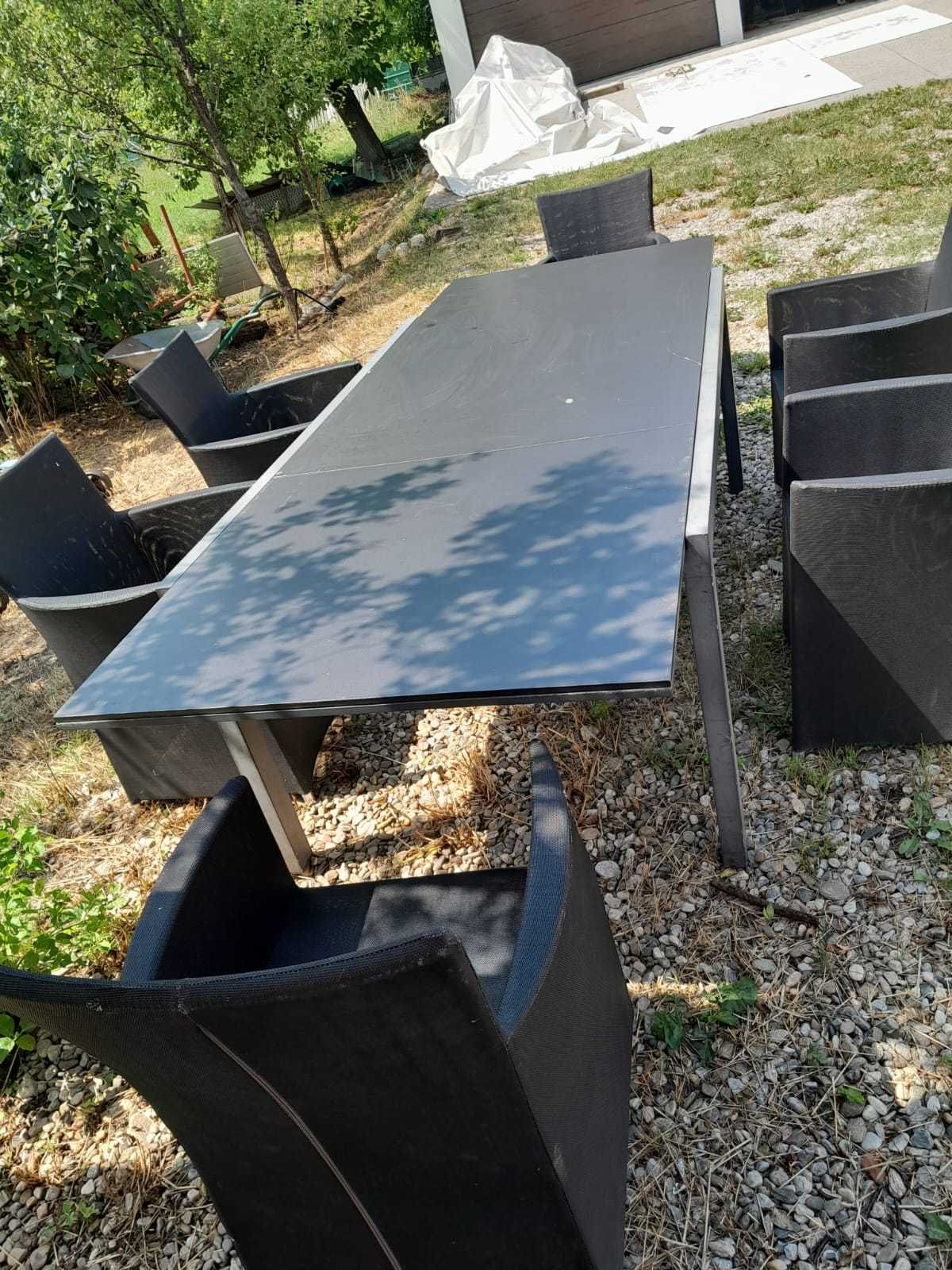 Masa aluminum pliabila +6 scaune de terasa