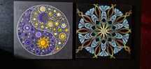 Mandala in puncte - obiect decorativ handmade unicat
