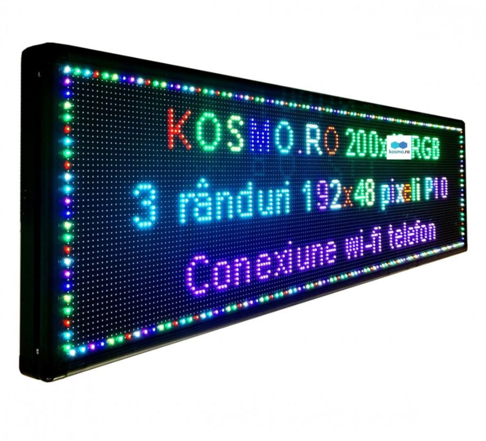 Firma Luminoasa Reclama LED 200x55cm exterior, Programabila aplicatie