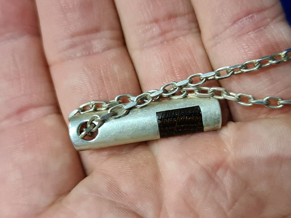 N lant colier argint 925 masiv Franța,pandantiv cu par cal,poansonat