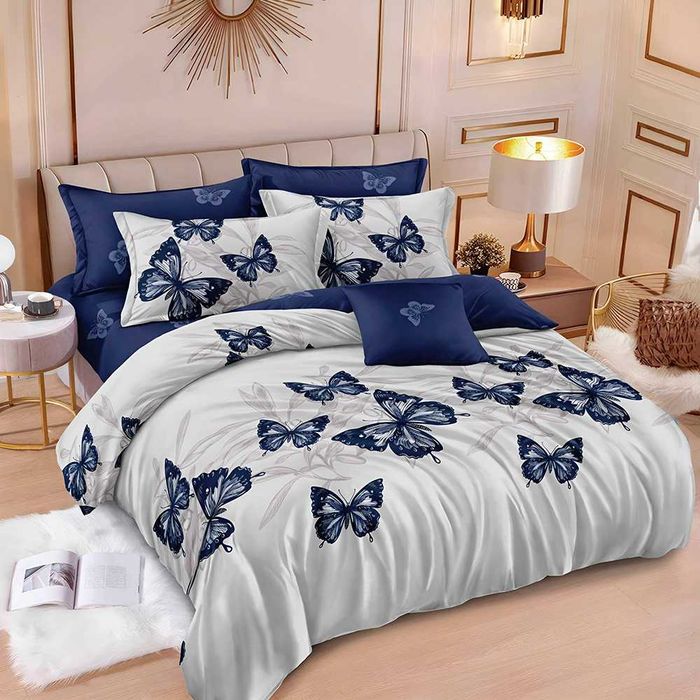 Двулицево спално бельо с ластик, 6 части