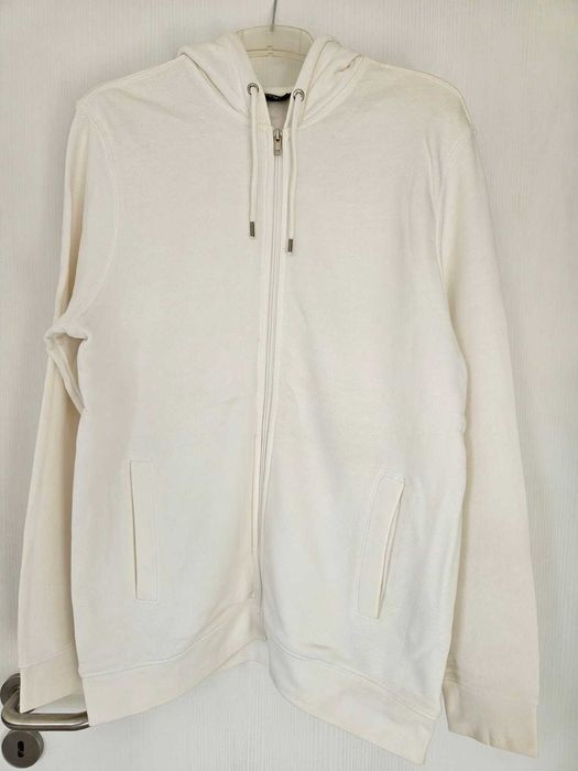 Бял памучен суичър H&M