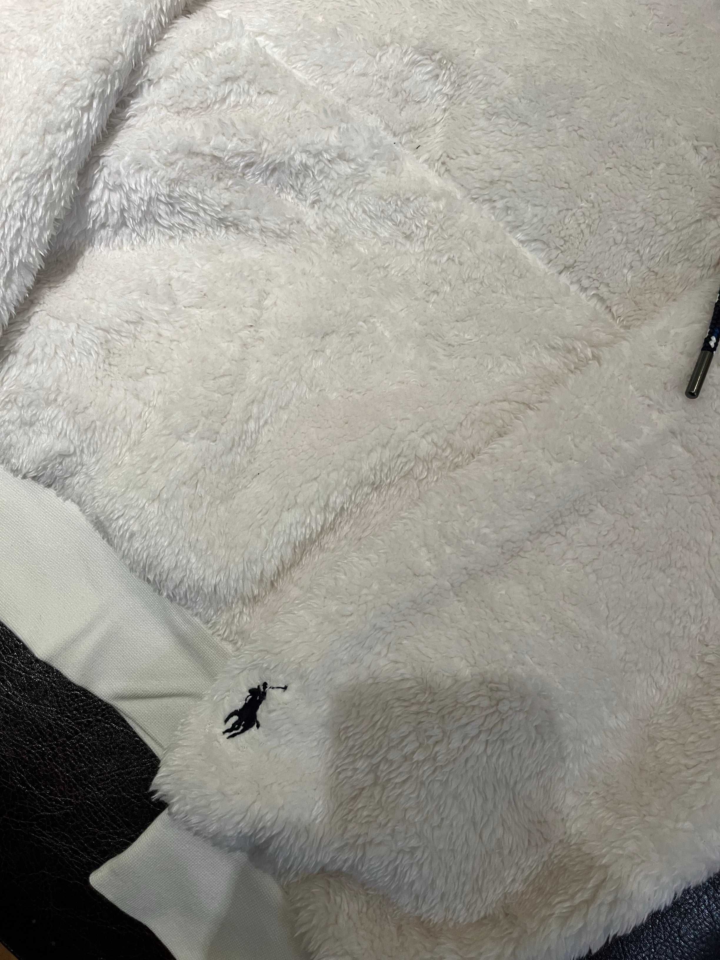 Polo Ralph Lauren sherpa fleece hoodie white