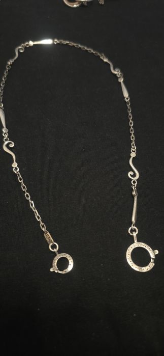 Lant ceas de buzunar argint Gaston Lebo