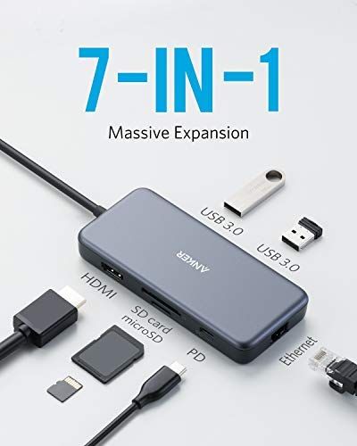 Anker PowerExpand+ 7-in-1 USB-C PD Ethernet Hub,хъб-адаптор