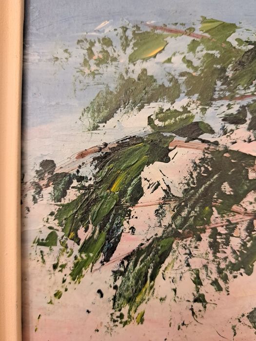Pictură "Biserica din deal ",Maria Frânculescu(n.1922- 2012).