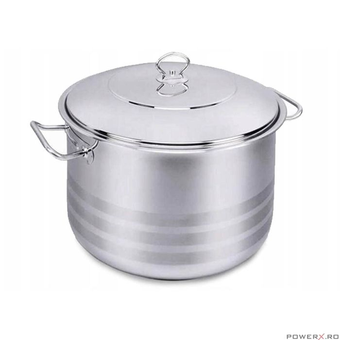Oala cu capac din inox, 28x17cm 10litri, compatibila cu toate tipurile