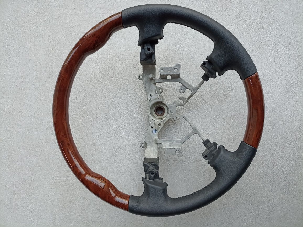 Руль PRADO 120 комбинированный кожа дерево рулевое колесо прадо
