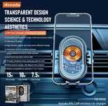 Azeada PD-CH18 Авто Держатель 15W Transparent for iPhone Samsung OPPO