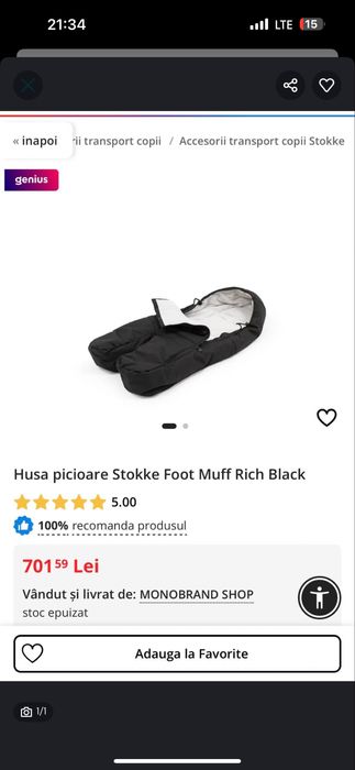 Stokke footmuff negru