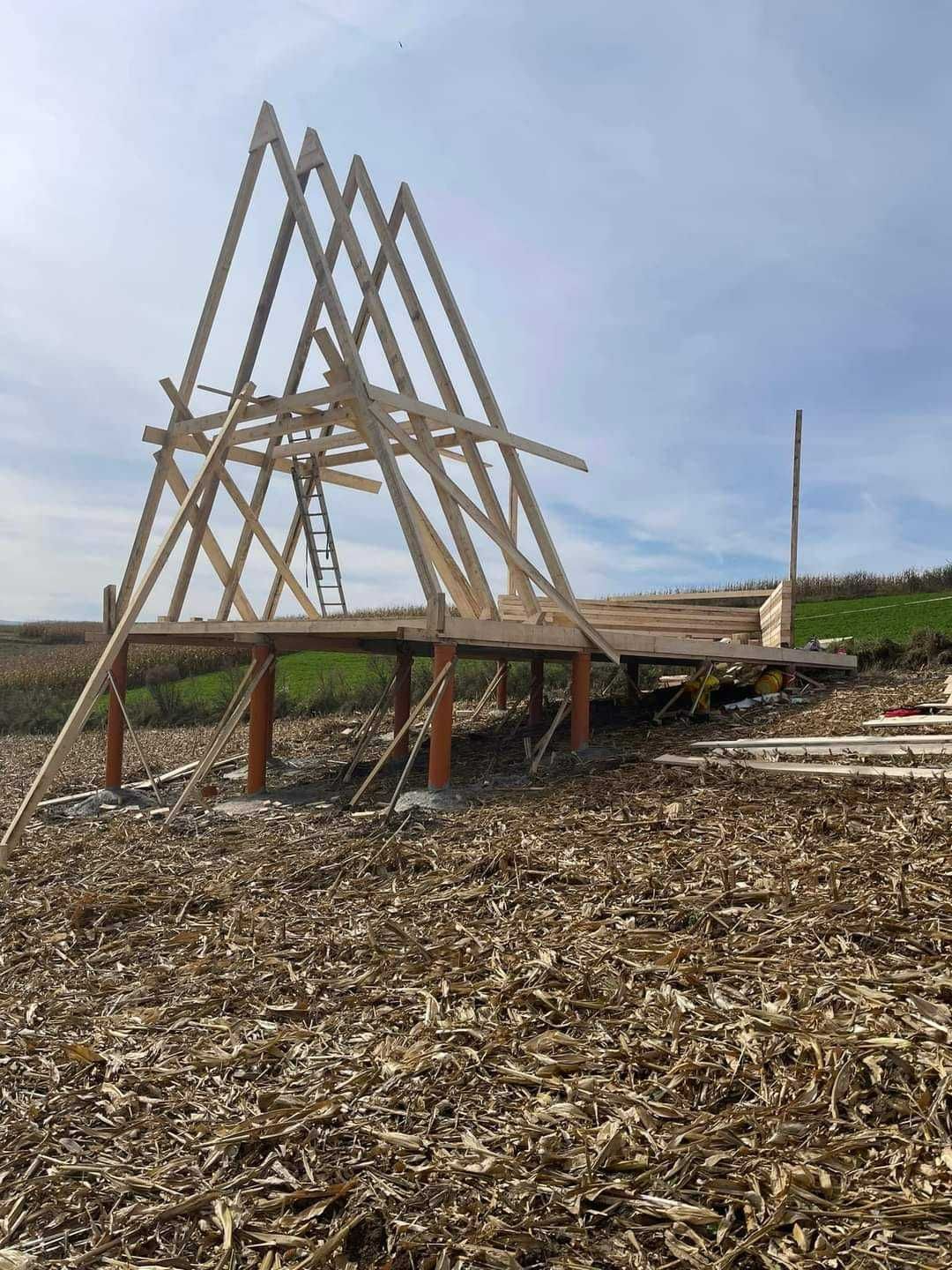 Cabana tip A Frame si casa din structura de lemn de vanzare la comanda