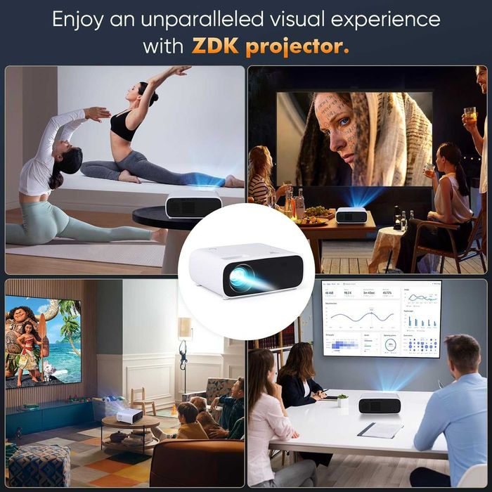 Proiector WiFi, Full HD 1080P 20000 lumen Android/iOS/TV