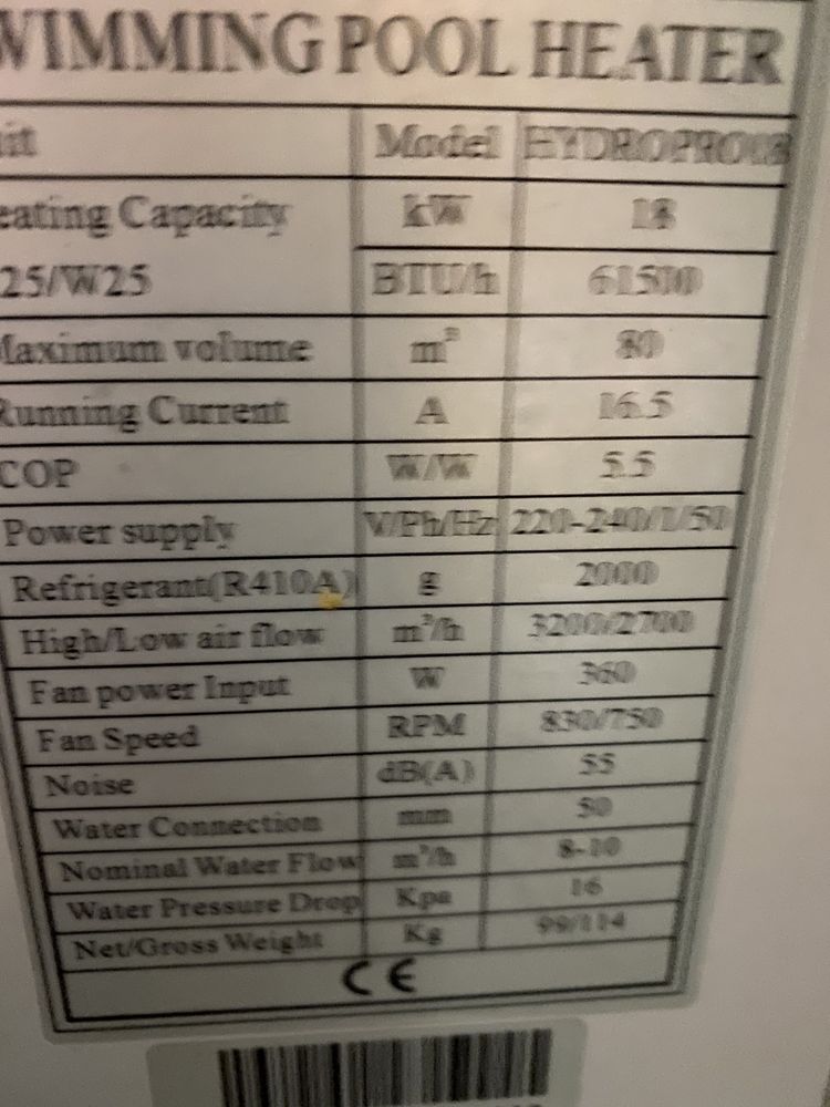 Pompa de caldura 18 kw