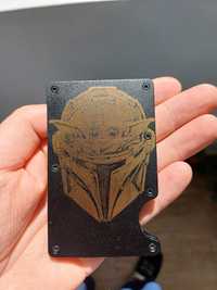 Portofel metalic personalizat The Mandalorian, protectie RFID