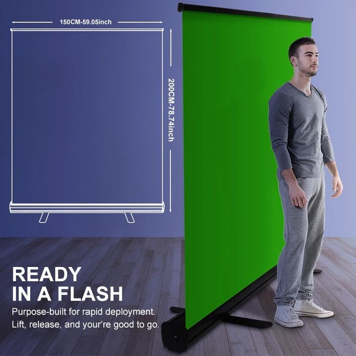 Професионален преносим зелен фон, Chromakey фон за фотография, видео,