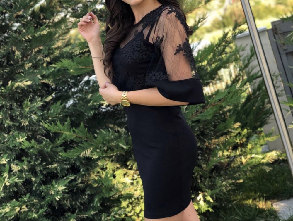 Дамска черна рокля (36-S)