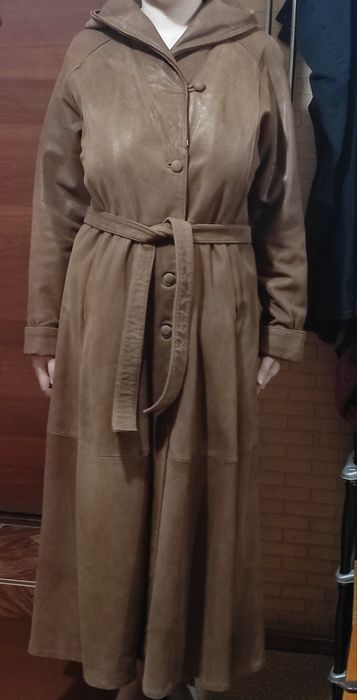 Кожаное женское пальто ( до пола)